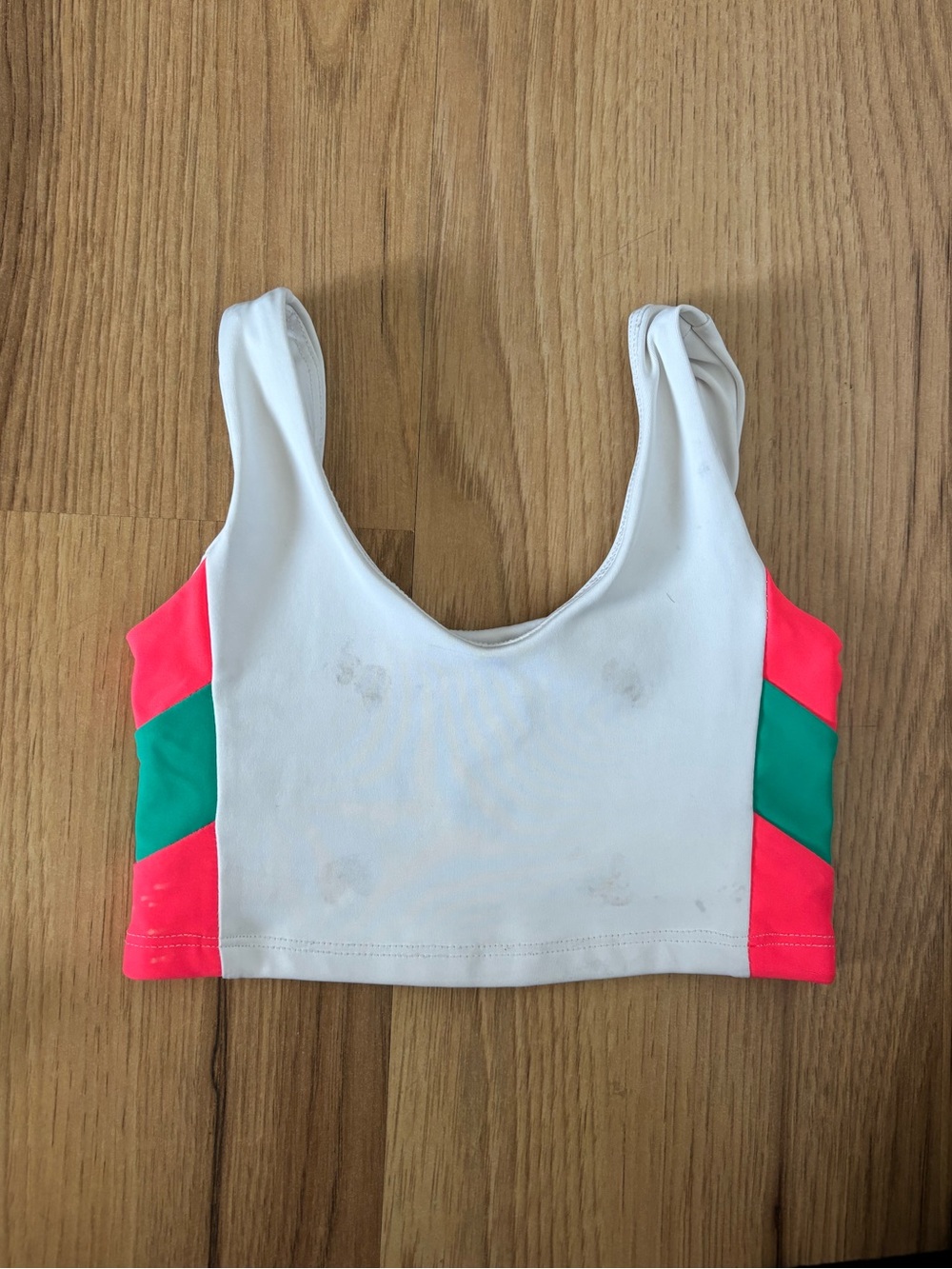 Tiger Friday White Top with Pink and Teal Side Panels